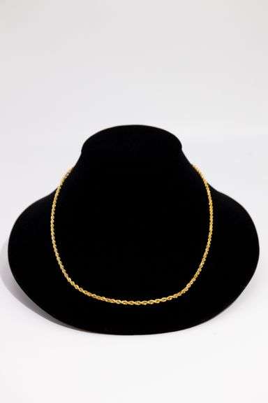 10k Yellow Gold Diamond-Cut Solid Rope Link Chain 2.8mm Necklace 18"