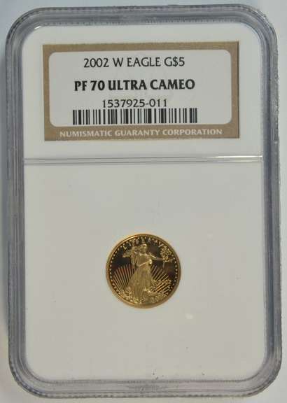 NGC PF70 ULTRA CAMEO 2002-W $5 Gold Eagle coin