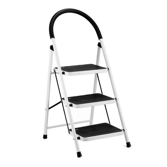 3 Step Ladder Folding Step Stool with Rubber Anti-Slip