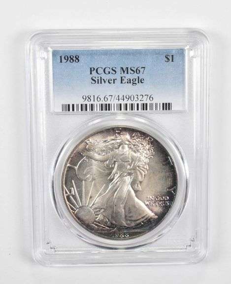 MS67 1988 American Silver Eagle - PCGS Insane Tone!