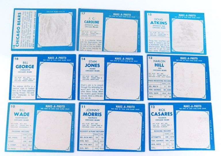 9 Topps 1961 Football Cards