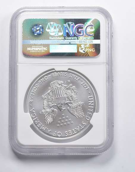 MS69 2016-W Burnished Silver Eagle Lett. Edge FDOI Anniv. Castle NGC