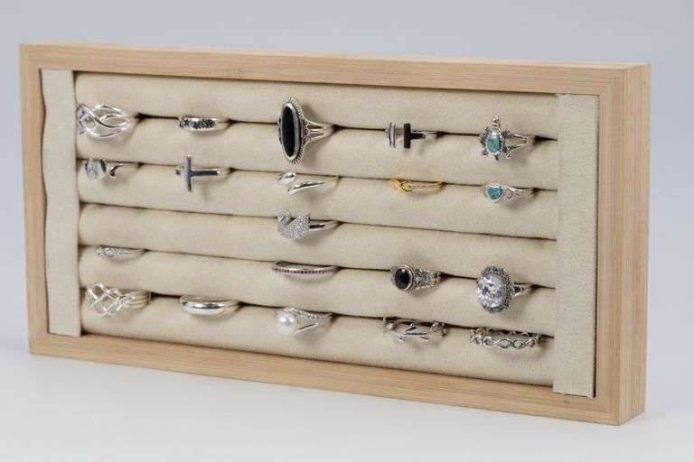 .925 Sterling Silver Curated Ring Set Lot of 20 Rings