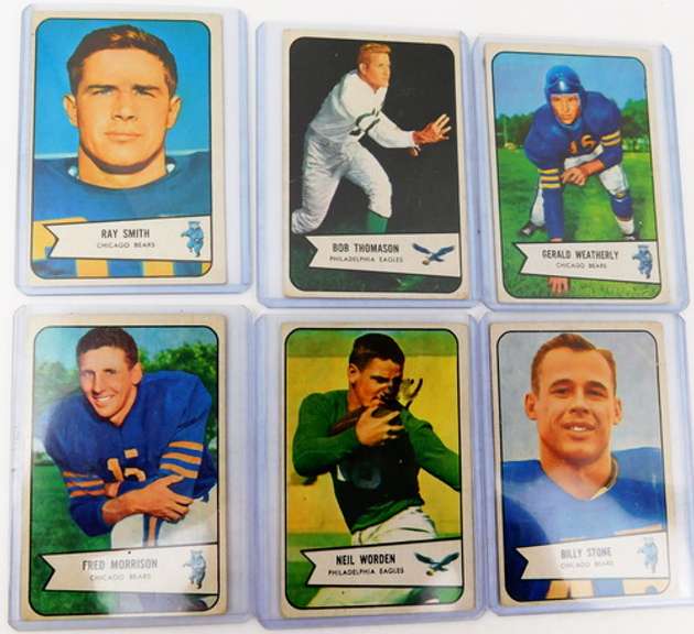 6 Bowman Gum 1954 Football Cards