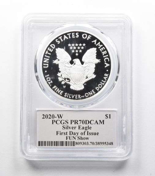 PR70DCAM 2020-W American Silver Eagle FDOI FUN Signed Cleveland PCGS