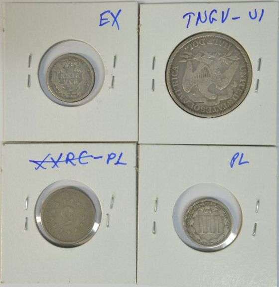 Collection of 4 different US Type Coins from 1876