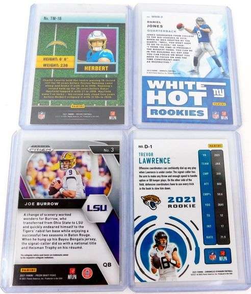 4 Quarterback Greats Rookie Football Cards
