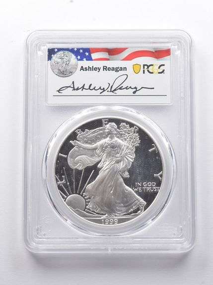PR69DCAM 1999-P American Silver Eagle Signed Reagan Legacy Series PCGS