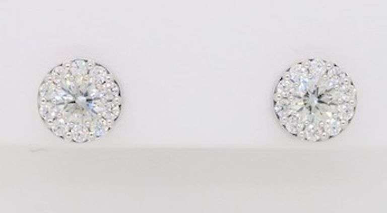 Hearts on Fire Diamond Stud Earrings in 18k White Gold
