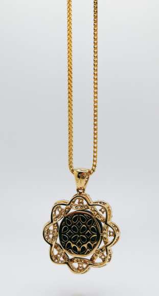 Ravishing 46.00CTS Cabochon-Cut Star Ruby & 3.94CTW White Sapphire Pendant Necklace in Gold Plated S