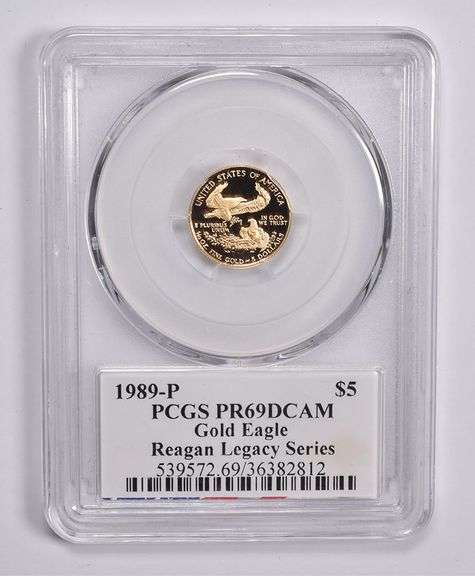 PR69DCAM 1989-P $5 American Gold Eagle 1/10 Oz Gold Signed Reagan PCGS
