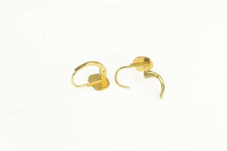 18K Yellow Gold Pumpkin Jack O Lantern Halloween Lever Back Earrings