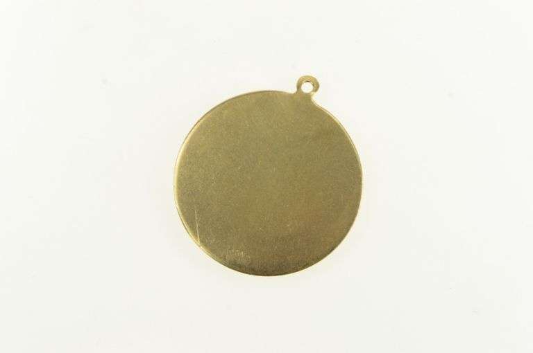 14K Yellow Gold 1950's Ornate 25th Anniversary Scalloped Charm/Pendant