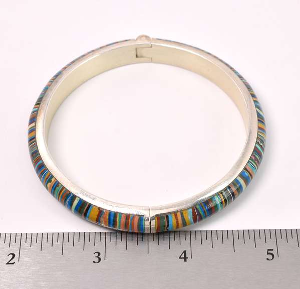 Colorful Magnetic Bangle Bracelet In Sterling Silver