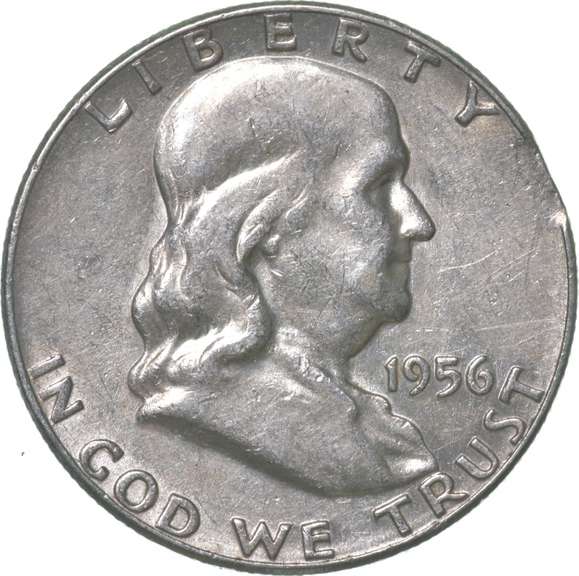 1956 Franklin Half Dollar Clip Error