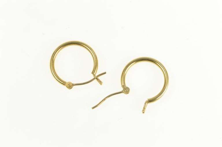 14K Yellow Gold 14.2mm Classic Simple Vintage Hoop Earrings