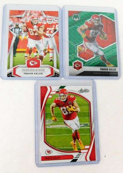 3 Travis Kelce Football Cards