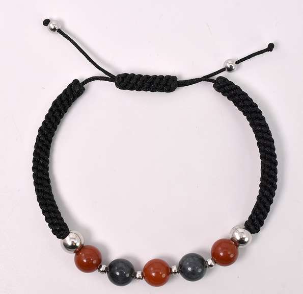 Beaded Roped Bracelet With Sterling Silver