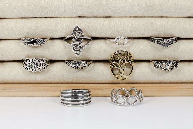 Sterling Silver Curated Ring Assortment Various Sizes & Styles (10 Ring Lot)