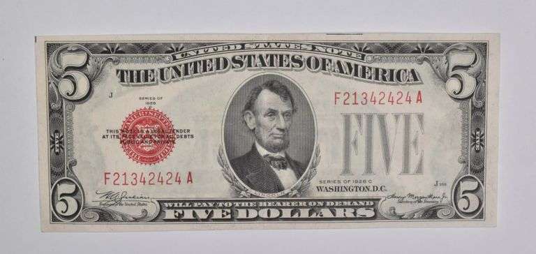 1928-C $5 United States Legal Tender Note Red Seal