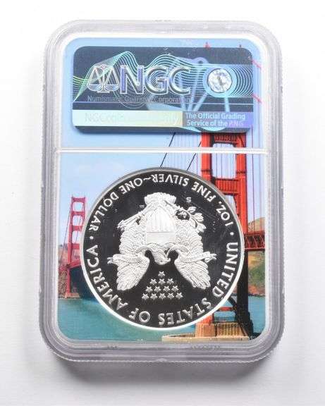 PF70 UCAM 2019-S American Silver Eagle ER NGC Bay Bridge Label