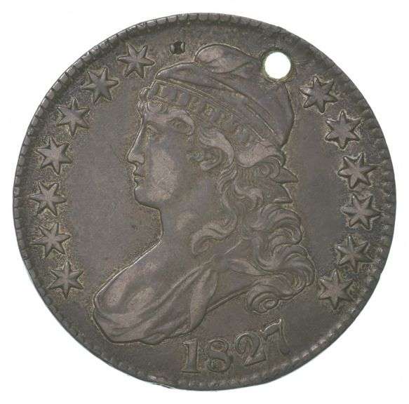 1827 Capped Bust Half Dollar SQ2 Holed