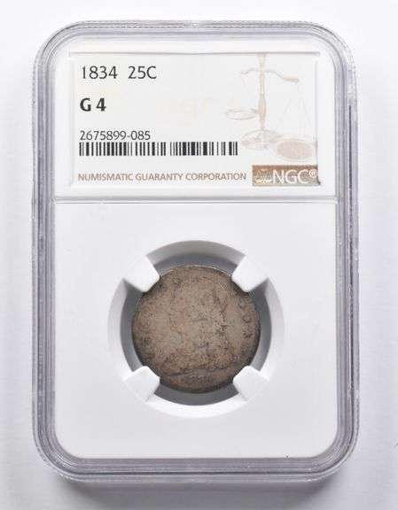 G4 1834 Liberty Cap Quarter NGC