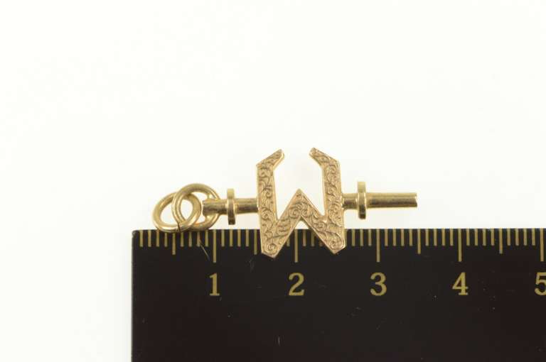 14K Yellow Gold Etched Scroll Epsilon Greek Letter Charm/Pendant