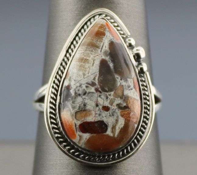 Natural 31.10ct Tabu Jasper size 8.5 ring