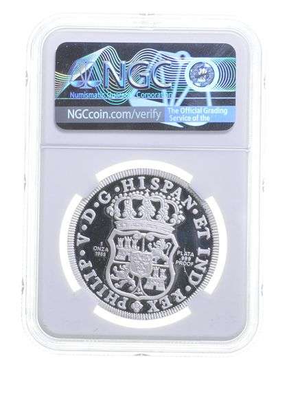 PF69 UCAM 1988 Mexico 1 Oz. Silver Pillar Dollar - Graded NGC