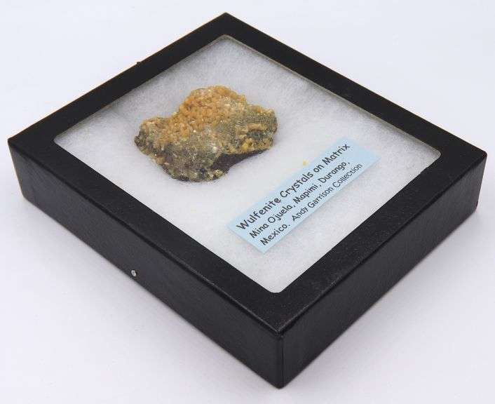 Wulfenite Crystals on Matrix Mina Ojuela