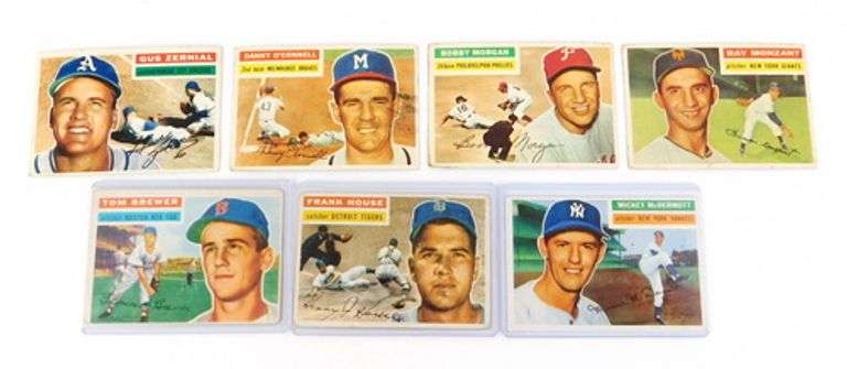 Lot of 7 Topps 1956 Baseball Cards