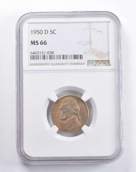 MS66 1950-D Jefferson Nickel NGC INSANE COLOR