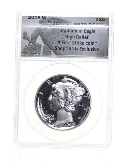 PR70DCAM 2018-W $25 American Palladium Eagle HR 1st Strike Coin ANACS