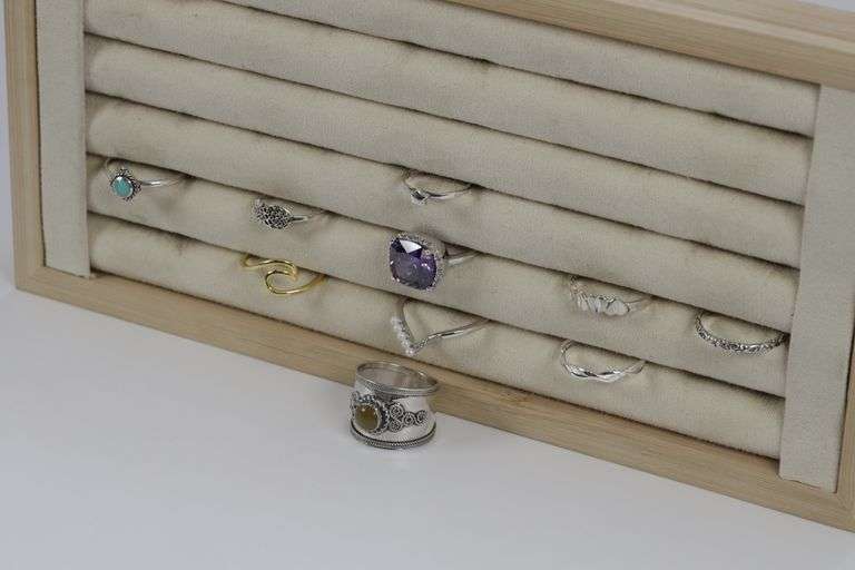 Sterling Silver Curated Ring Assortment Various Sizes & Styles (10 Ring Lot)