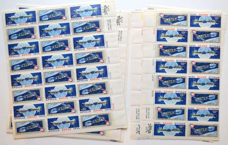 $25 Face Value Mint 1975 Soyuz Sheets and Plate Blocks