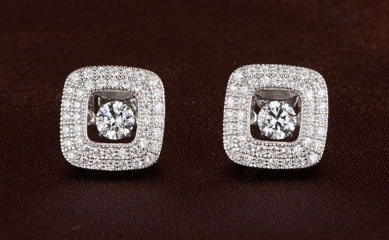 Inclusion of love square Dancing stone Earrings