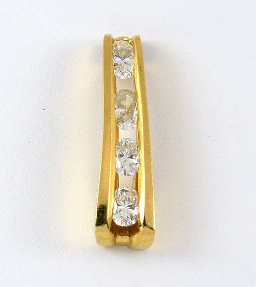 Sparkling Channel Set Diamond Pendant