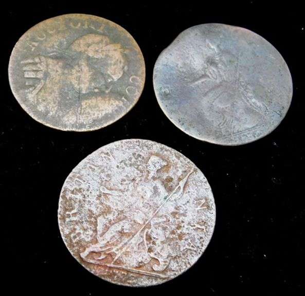 3 Colonial Coins