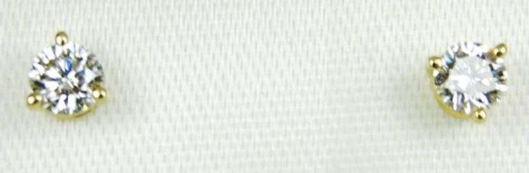 Very Fine 14K Diamond Stud Earrings, .50 CTTW