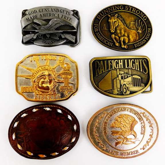 Nice Lot of 6 Vintage Belt Buckles