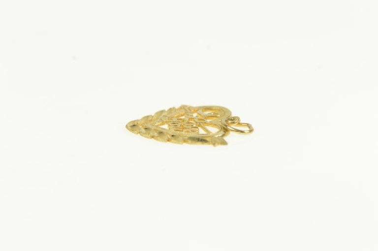 14K Yellow Gold I Love You Heart Valentine Arrow Cupid Charm/Pendant
