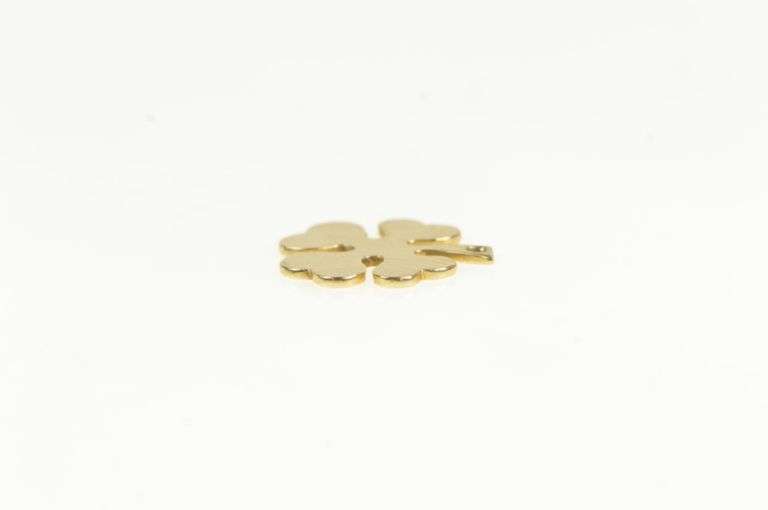 14K Yellow Gold Four Leaf Clover Shamrock Good Luck Charm/Pendant