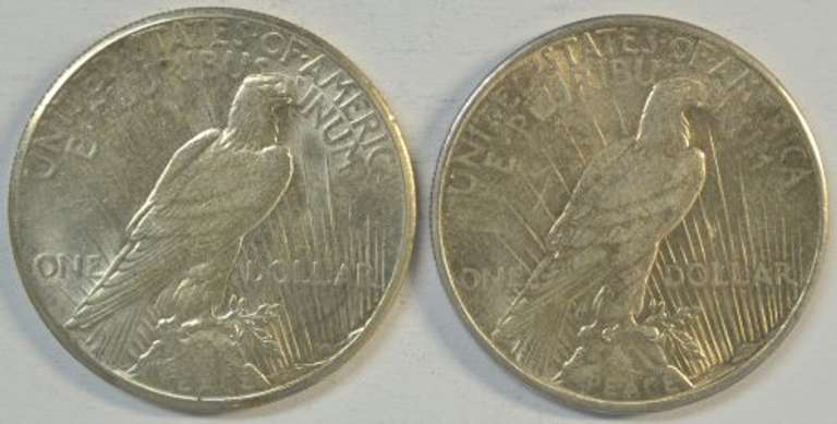 Better dates 1926-P & 1935-P Peace Silver Dollars