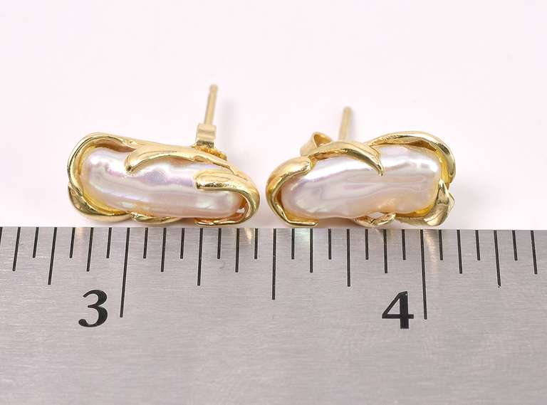 Darling Pearl Earrings in 14K Yellow Gold