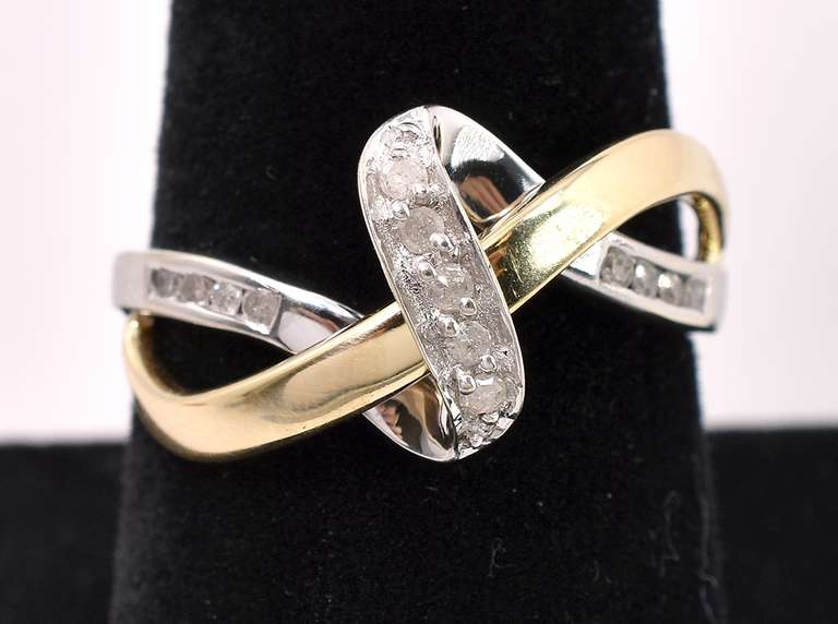 Unique Diamond Ring In 14K White Gold