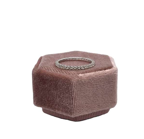 14K WHITE GOLD PAVE DIAMOND BAND