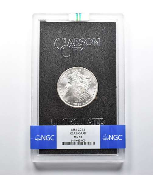MS63 1881-CC Morgan Silver Dollar GSA Hoard NGC