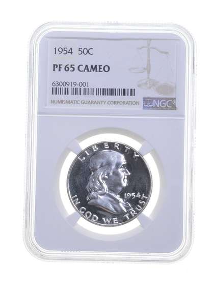 PF65 CAm 1954 Franklin Half Dollar - Graded NGC