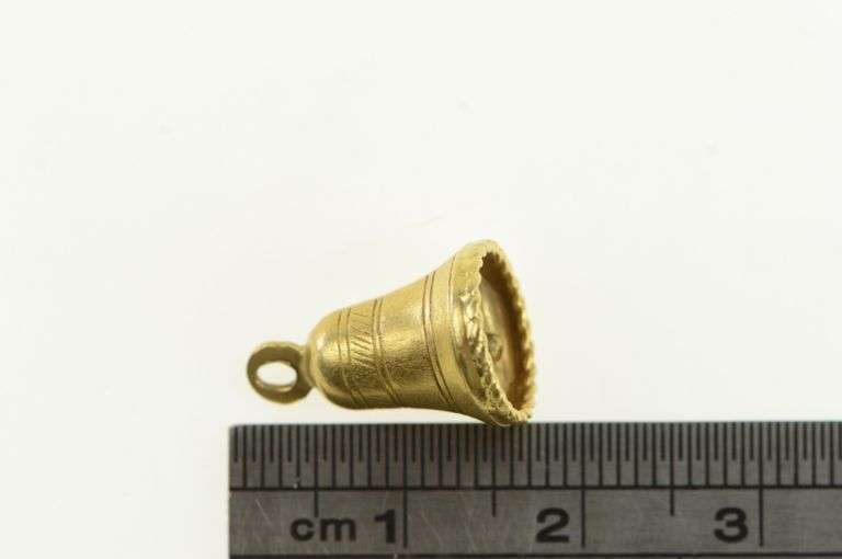 18K Yellow Gold 3D Wedding Bell Engagement Marriage Charm/Pendant